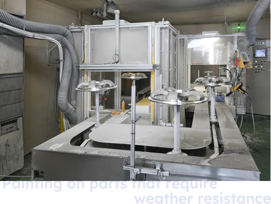 Painting on parts that require weather resistance